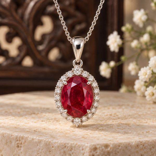 Mặt dây đá Ruby