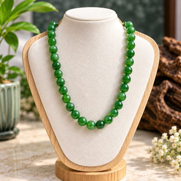 Vòng cổ ngọc bích chuỗi hạt