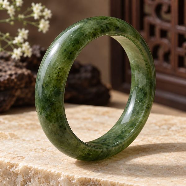 Vòng tay ngọc bích bản liền tròn