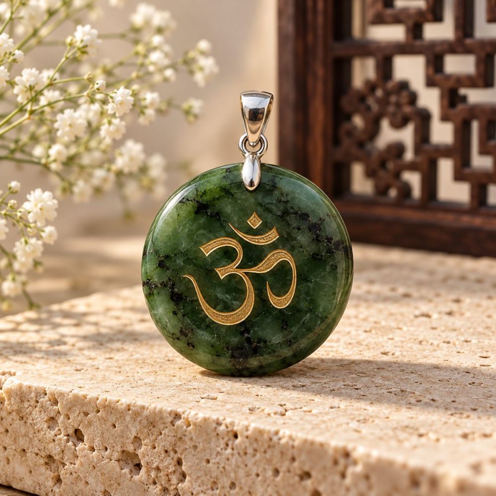 Mặt Dây Chữ Om Ngọc Bích