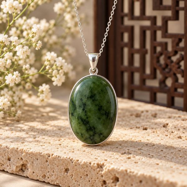 Mặt Dây Oval Ngọc Bích Trơn