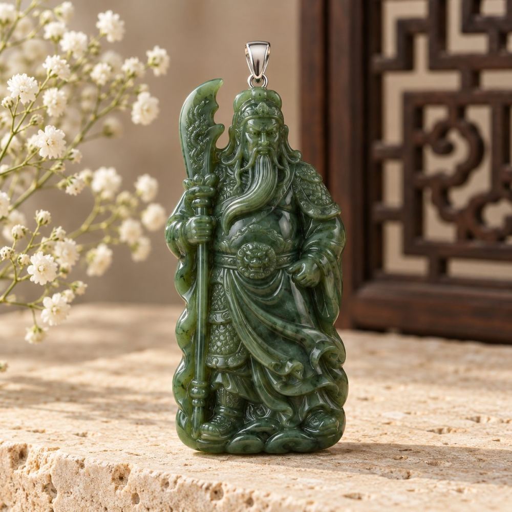 Mặt Dây Quan Công Ngọc Bích