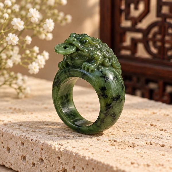 Nhẫn Thiềm Thừ Ngọc Bích