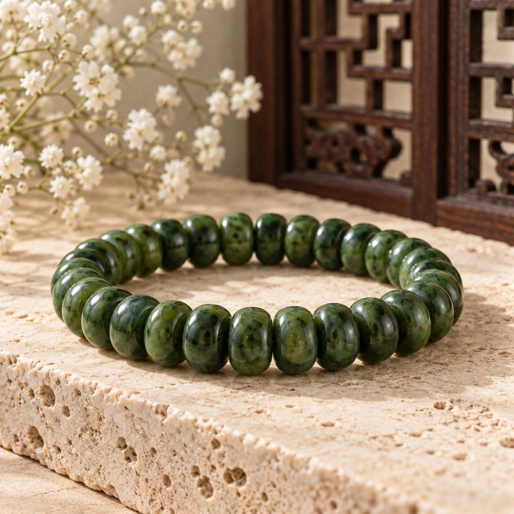 Vòng Chuỗi Ngọc Bích Hạt Bánh Xe