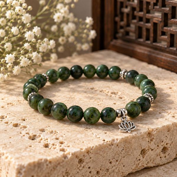 Vòng Chuỗi Ngọc Bích Mix Charm Bạc 925