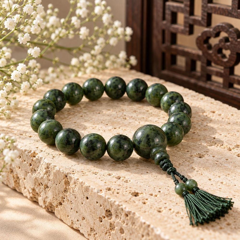 Vòng Niệm Châu Ngọc Bích 18 Hạt