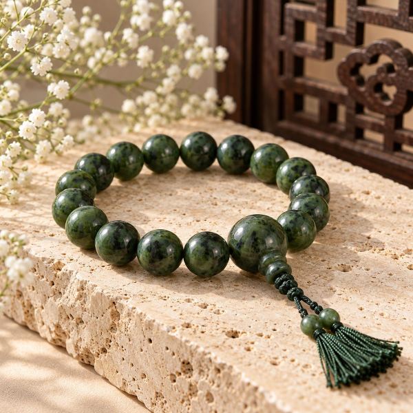 Vòng Niệm Châu Ngọc Bích 18 Hạt